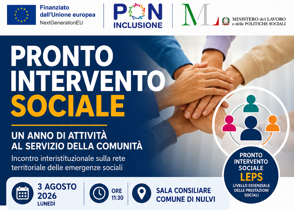 Incontro interistituzionale sul Servizio di Pronto Intervento Sociale (LEPS) del PLUS Anglona Coros Figulinas – Restituzione dei risultati conseguiti, approfondimento delle procedure operative e rafforzamento della rete territoriale.