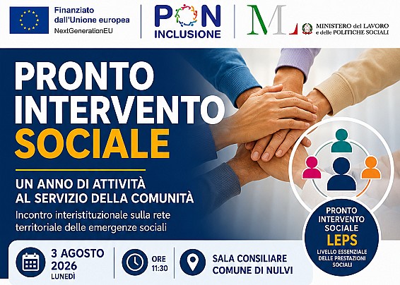 Incontro interistituzionale sul Servizio di Pronto Intervento Sociale (LEPS) del PLUS Anglona Coros Figulinas – Restituzione dei risultati conseguiti, approfondimento delle procedure operative e rafforzamento della rete territoriale.