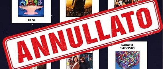 Annullamento dell'evento "Drive In Cinema 2026"