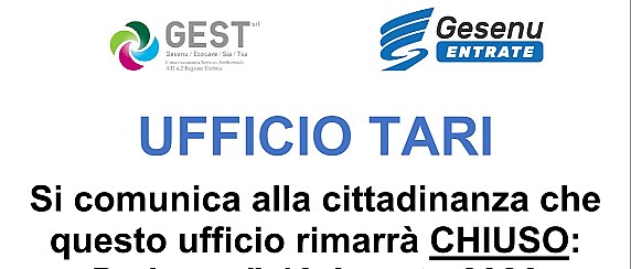Chiusura Ufficio TARI