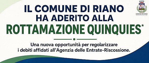 Riano aderisce alla “Rottamazione Quinquies”
