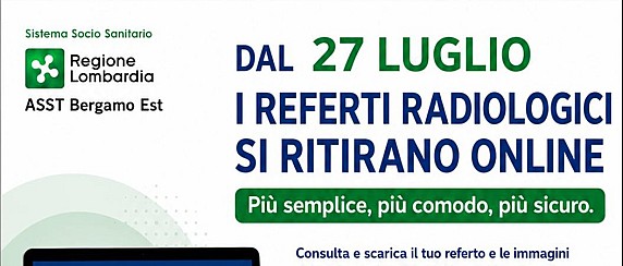 Nuova modalità per la consultazione e il ritiro dei referti e delle immagini degli esami radiologici