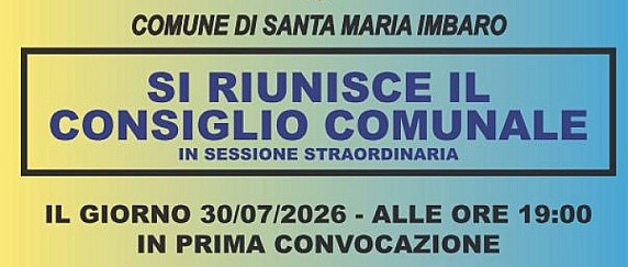 CONVOCAZIONE CONSIGLIO COMUNALE - 30 luglio 2026 ore 19.00
