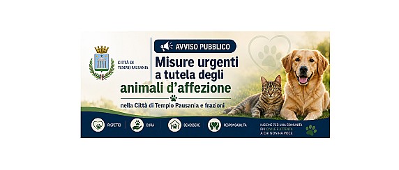 Misure urgenti a tutela degli animali d'affezione nella Città di Tempio Pausania e frazioni