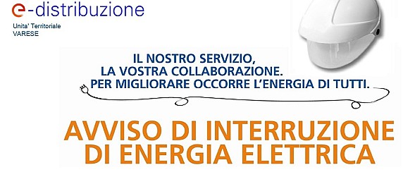 Giovedì 6 agosto 2026, dalle 8:30 alle 15:30, interruzione energia elettrica parti di via Monte Rosa, Torrente Lanza e Viale Varese