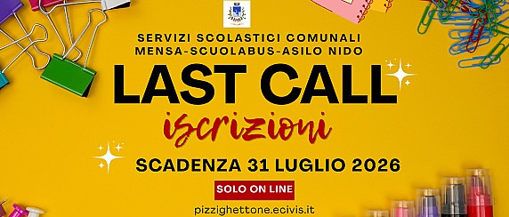 LAST CALL: Scadenza iscrizioni Mensa, Scuolabus e Asilo Nido