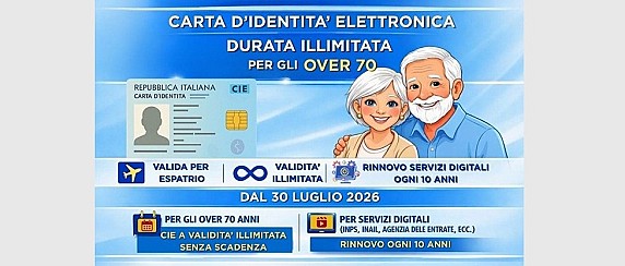 CIE. Validità illimitata per i cittadini di età pari o superiore a 70 anni