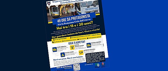 La Protezione Civile apre le porte ai giovani dai 15 ai 20 anni per "48 ore da Protagonista"