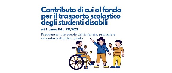 Contributo per il trasporto scolastico degli studenti con disabilità. Anno scolastico 2025/2026