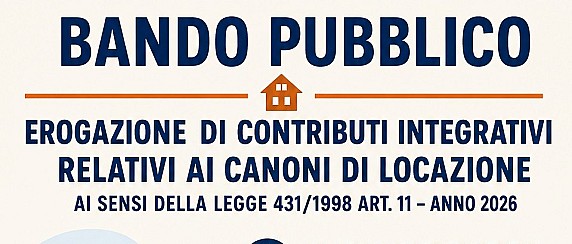 Bando per la concessione di contributi per canoni di locazione - anno 2026