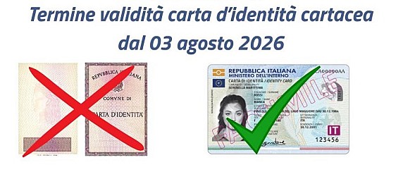 Dismissione della carta d'identità cartacea: dal 3 agosto 2026  nuove validità  d'uso