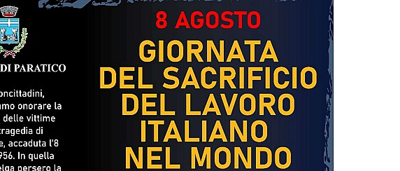Giornata del sacrificio del lavoro italiano nel mondo- In memoria delle Vittime della tragedia di Marcinelle