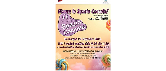 Riapre lo Spazio Coccola dal 22 settembre 2026