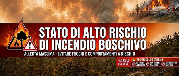 Dichiarato lo stato di alto rischio incendio boschivo