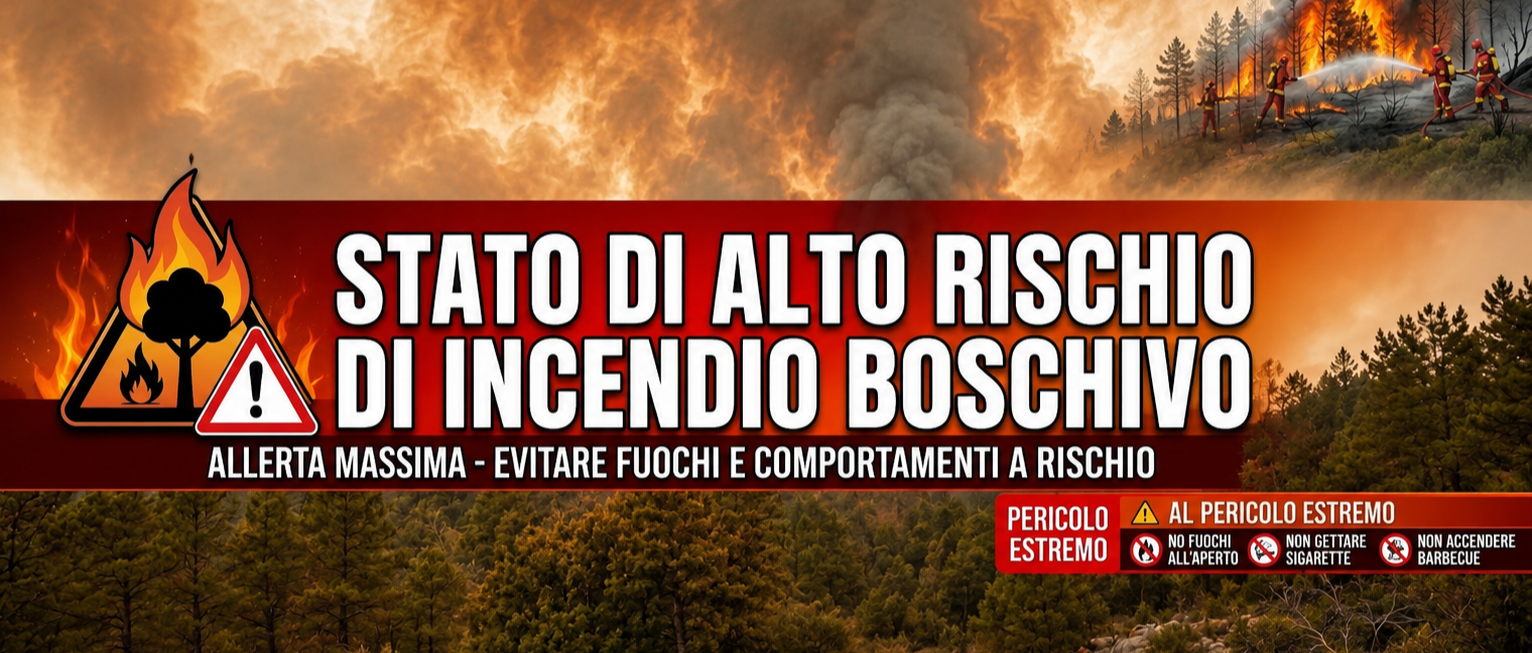 Dichiarato lo stato di alto rischio incendio boschivo