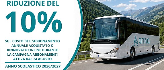 Convenzione del Comune di Manerba del Garda con "Arriva" per sostenere le famiglie nella spesa per l'acquisto degli abbonamenti ONLINE annuali studenti