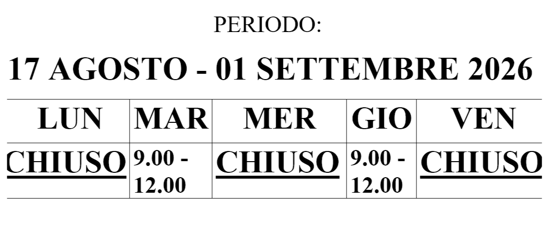 Orario ufficio anagrafe