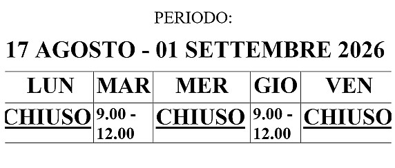 Orario ufficio anagrafe