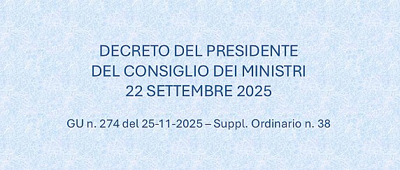 Decreto del Presidente del Consiglio dei Ministri 22 settembre 2025