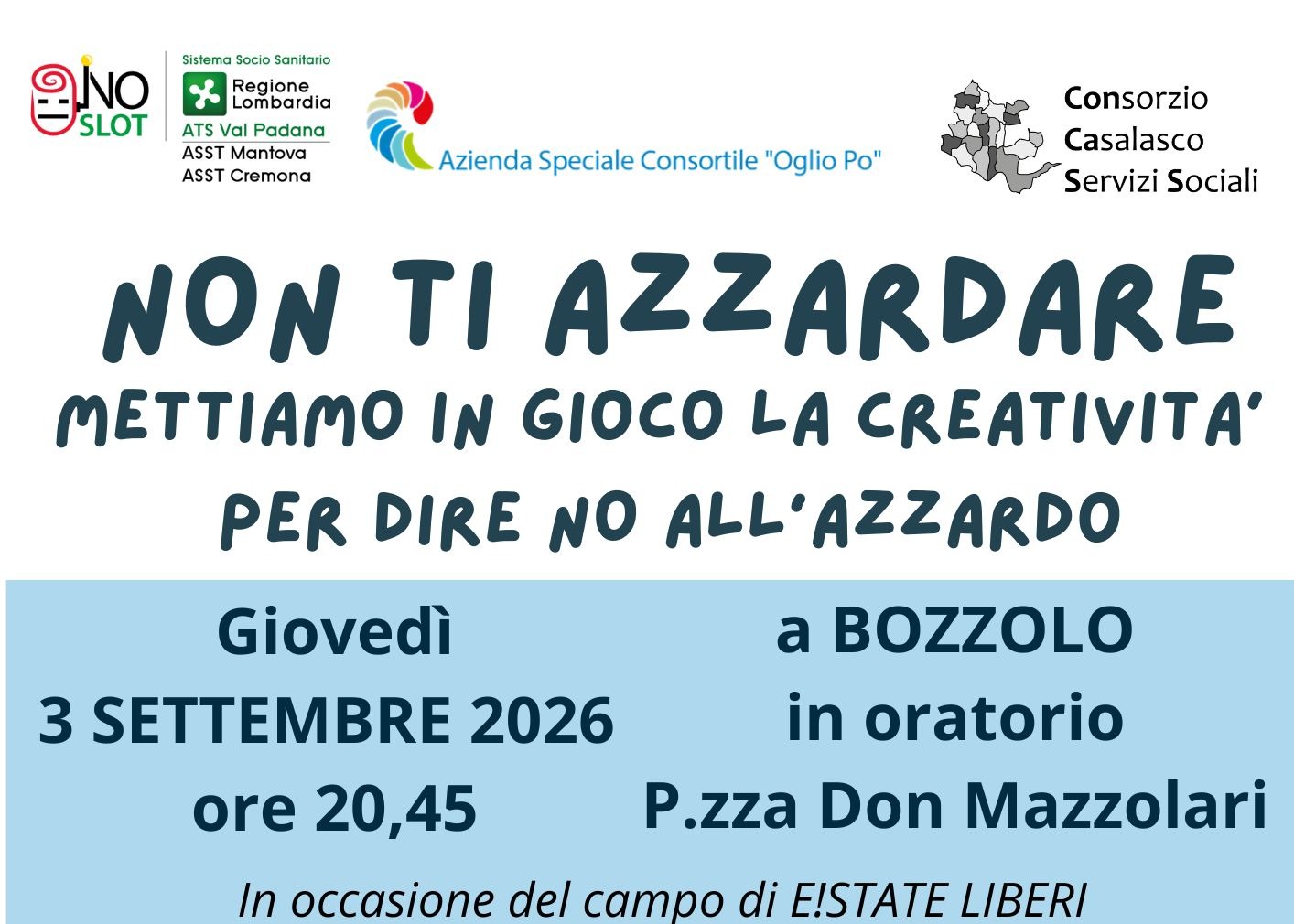 Scommetto che smetto: dopo l'estate ripartono le azioni di sensibilizzazione
