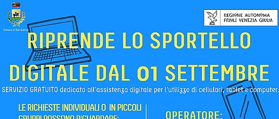 Riprende lo sportello digitale dal 1 settembre 2026