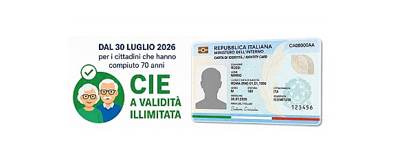 Carta d’Identità Elettronica (CIE) a validità illimitata per i cittadini ultrasettantenni
