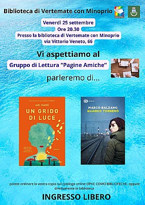 incontro gruppo di lettura - settembre 2026