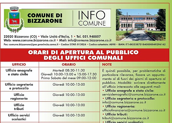 Orari Apertura al Pubblico