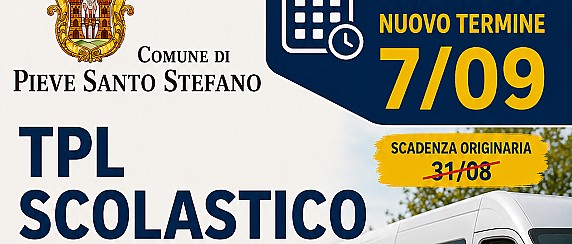 PROROGATO AL 07/09 ISCRIZIONE AL TPL SCOLASTICO