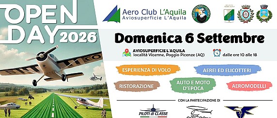 Avviso del 02/09/2026 - Open Day Aero Club L'Aquila