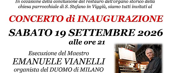 CONCERTO DI INAUGURAZIONE DELL'ORGANO STORICO RESTAURATO
