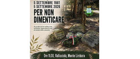 45 anni dopo la Gallura rende omaggio ai tre militari caduti a Vallicciola sul Monte Limbara: Lorenzo Cozzolino, Stefano Narducci e Agostino Sanna.