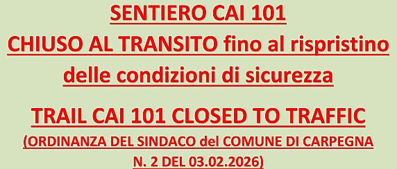 AVVISO  CHIUSURA DI SENTIERO