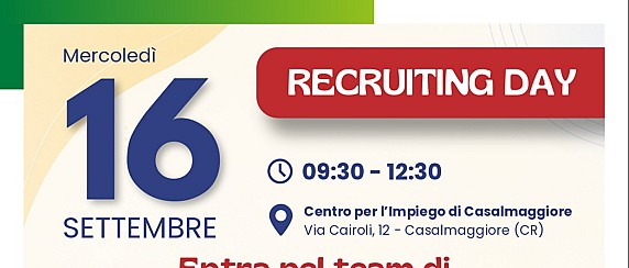 Job day Latteria Soresina – colloqui di lavoro al Centro per l'Impiego di Casalmaggiore – 16 settembre 2026