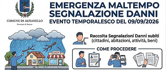 EMERGENZA MALTEMPO SEGNALAZIONE DANNI - EVENTO TEMPORALESCO DEL 09/09/2026