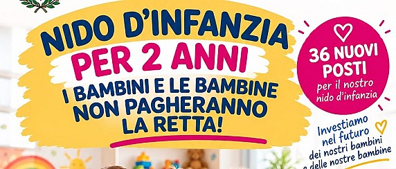 Nido d’Infanzia – 36 nuovi posti e gratuità della retta per due anni
