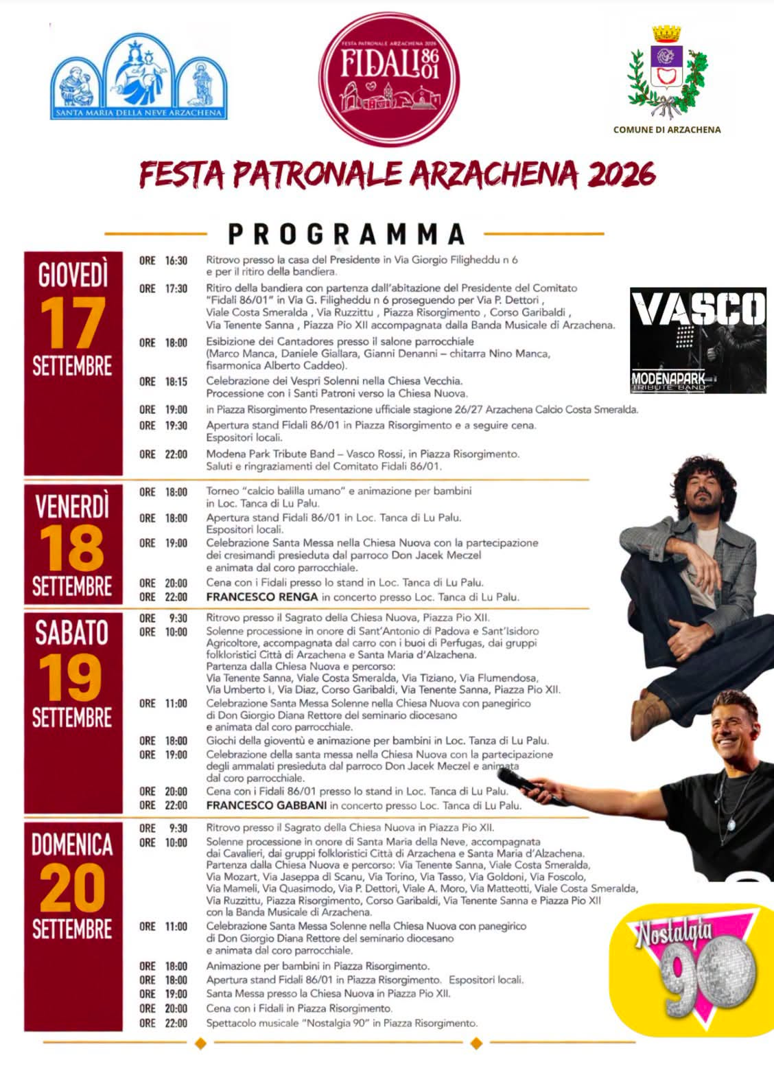 festa patronale arzachena