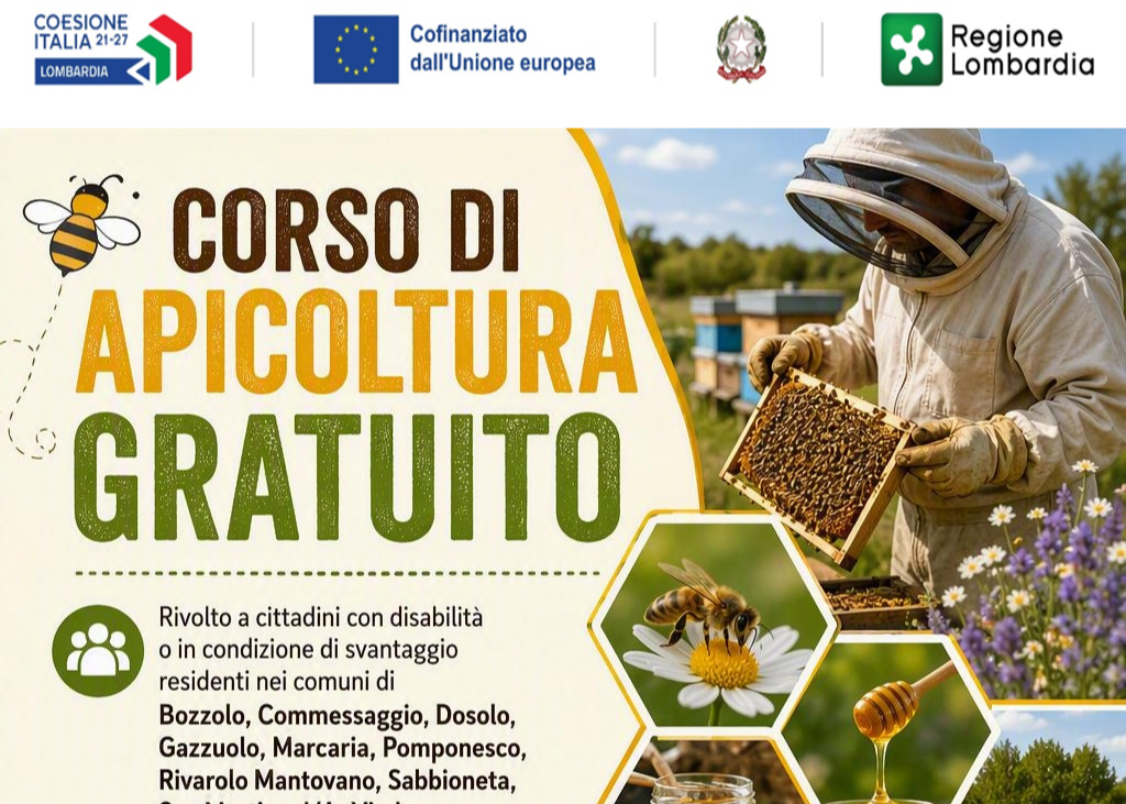 Corso gratuito di apicoltura a Pomponesco: formazione, inclusione e nuove competenze