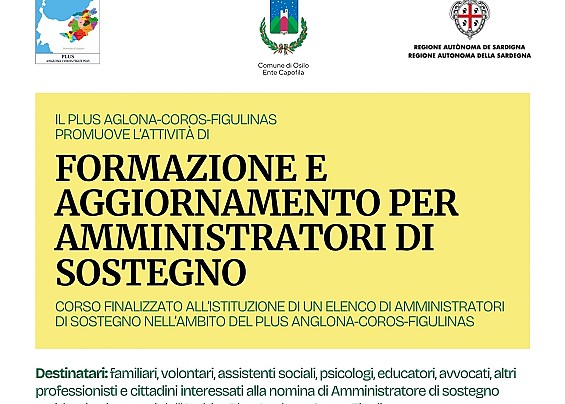 Corso di Formazione e aggiornamento dei soggetti che svolgono o intendono svolgere il ruolo di Amministratore di Sostegno