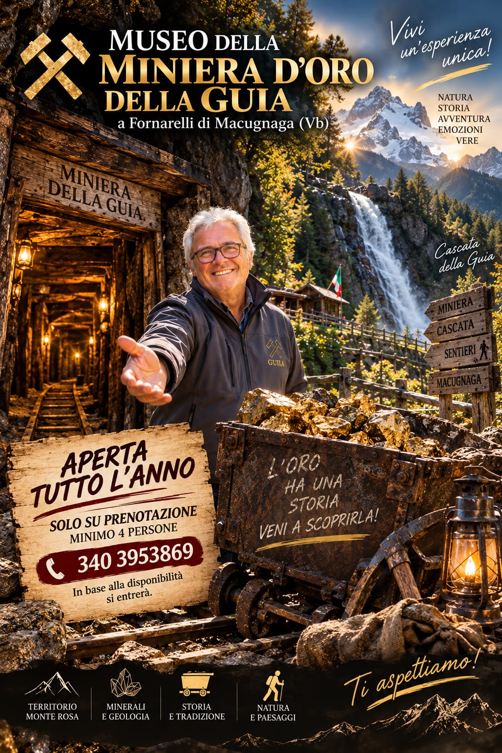 Museo della Miniera d'Oro della Guia - aperta tutto l'anno su prenotazione