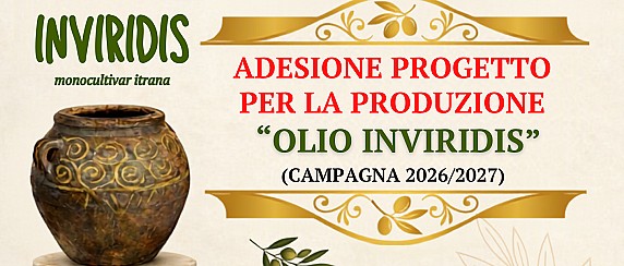 [PROGETTO INVIRIDIS] Incontro con gli Olivicoltori per il progetto "OLIO INVIRIDIS" campagna 2026/2027