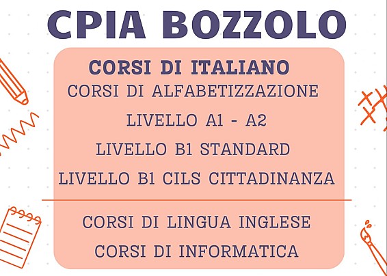 CPIA Bozzolo: aperte le iscrizioni ai corsi di italiano, inglese e informatica