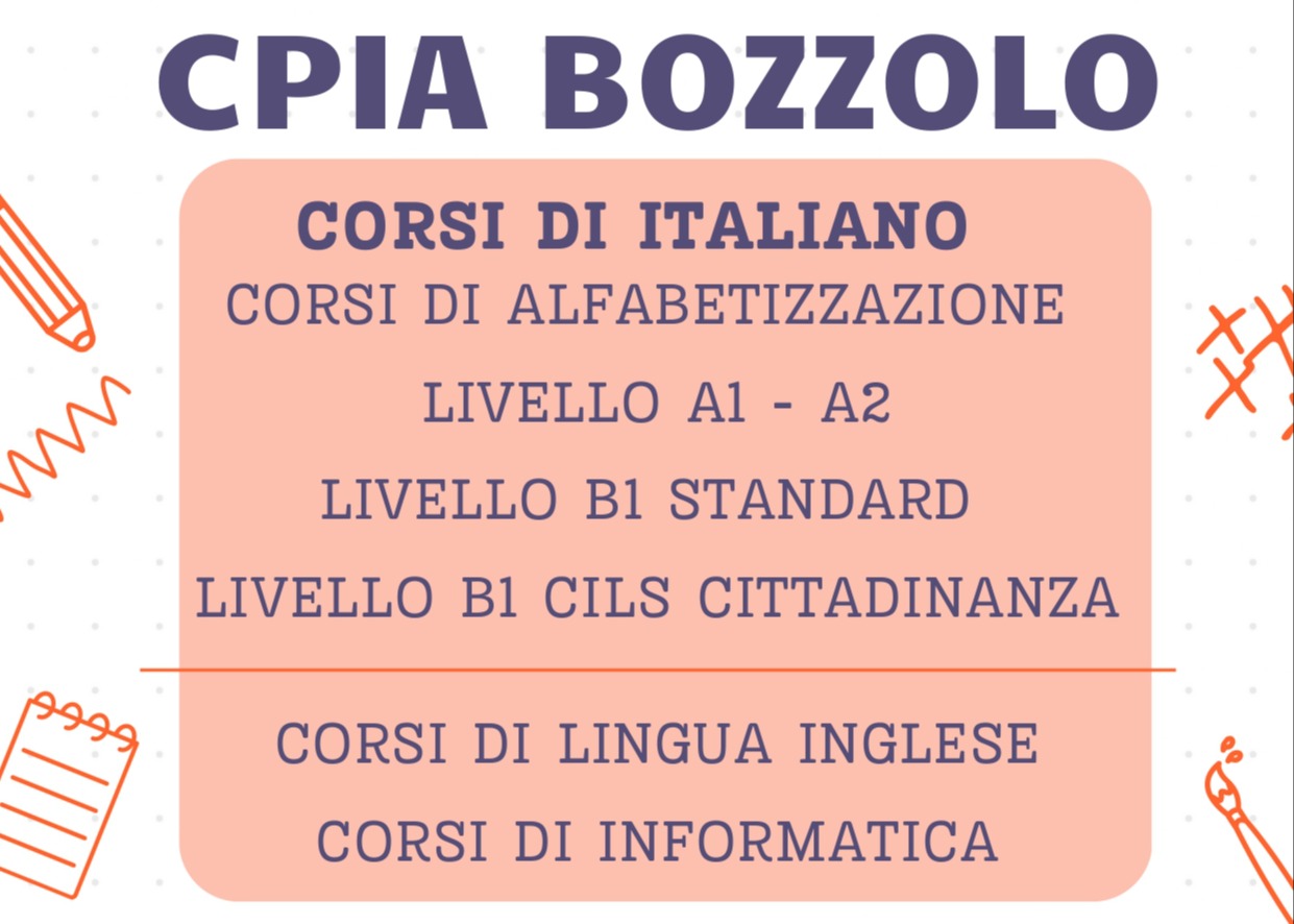 CPIA Bozzolo: aperte le iscrizioni ai corsi di italiano, inglese e informatica