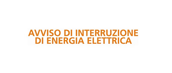 avviso di interruzione di energia elettrica in alcune vie del paese