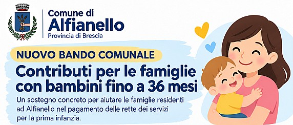 👶 NUOVO BANDO COMUNALE – CONTRIBUTI PER LE FAMIGLIE CON BAMBINI FINO A 36 MESI