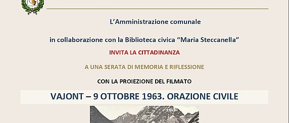 Vajont – 9 ottobre 1963. Orazione civile – proiezione del filmato di Marco Paolini – 13 ottobre 2026