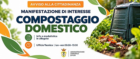 Compostaggio domestico: aperta la manifestazione di interesse per le utenze domestiche