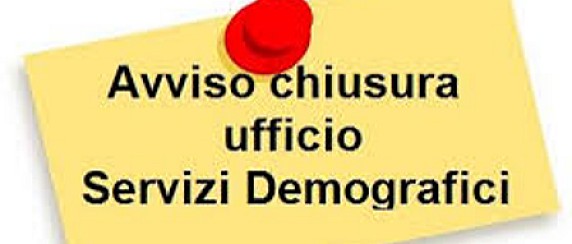 Chiusura Ufficio Demografico/Protocollo