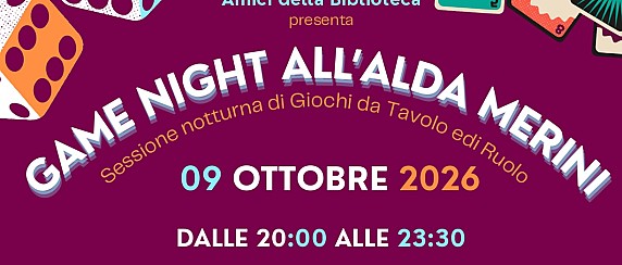 Game night all'Alda Merini - sessione serale di giochi da tavolo e one shot di ruolo - venerdì 9 ottobre alle 20