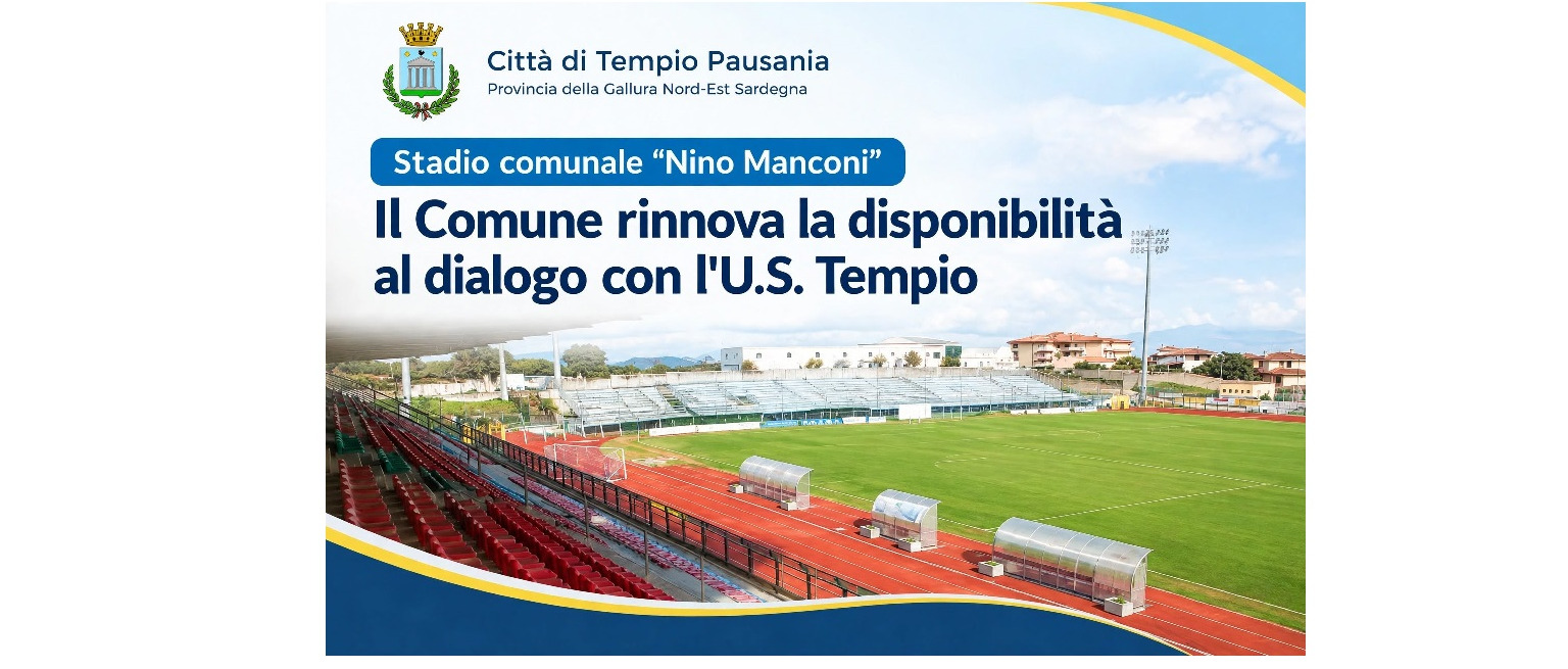 Stadio comunale “Nino Manconi”, il Comune rinnova la disponibilità al dialogo con l'U.S. Tempio
